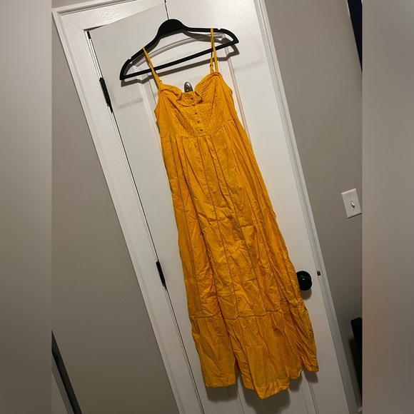 Anthropologie Maeve Arcadia Maxi Dress in marigold Size 0 - Picture 3 of 11
